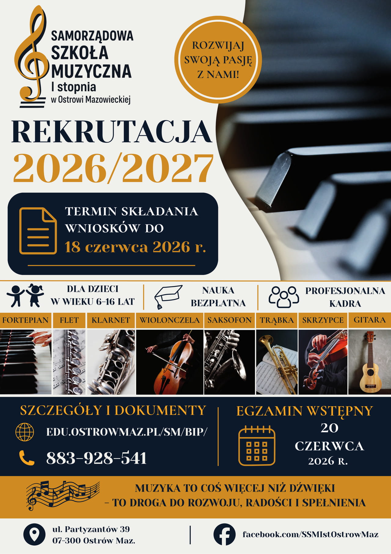 Plakat Samorządowej Szkoły Muzycznej